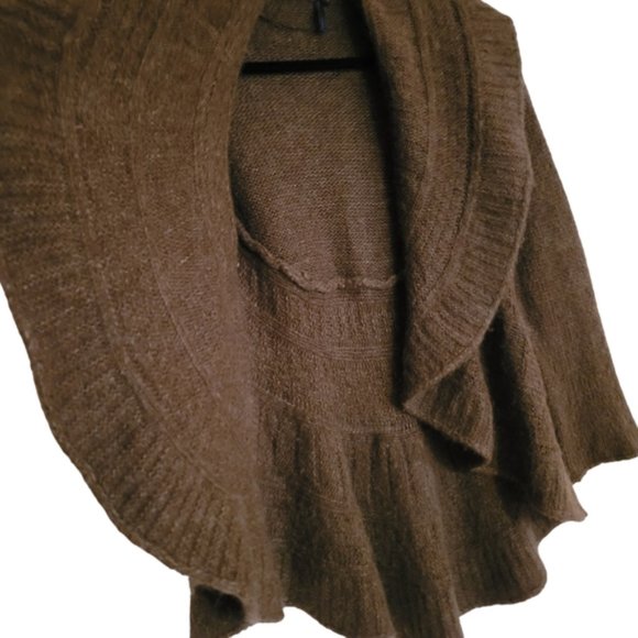 ARCHEOLOGIE Brown Mohair Blend Knit Open Granny Cardigan Sz 8 - Picture 3 of 8